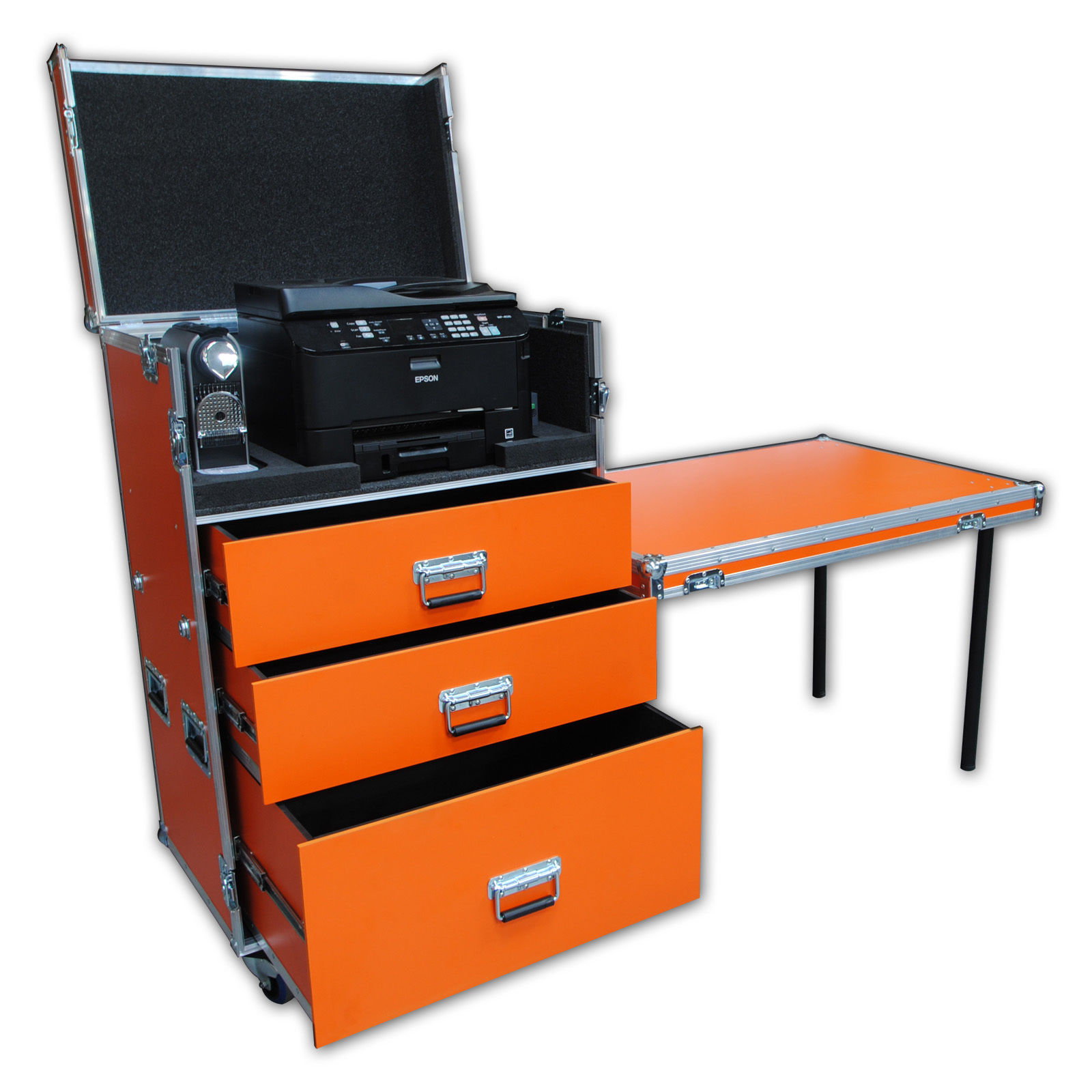 Custom Production Flight Case for Printer, Router and Nespresso Machine Storage